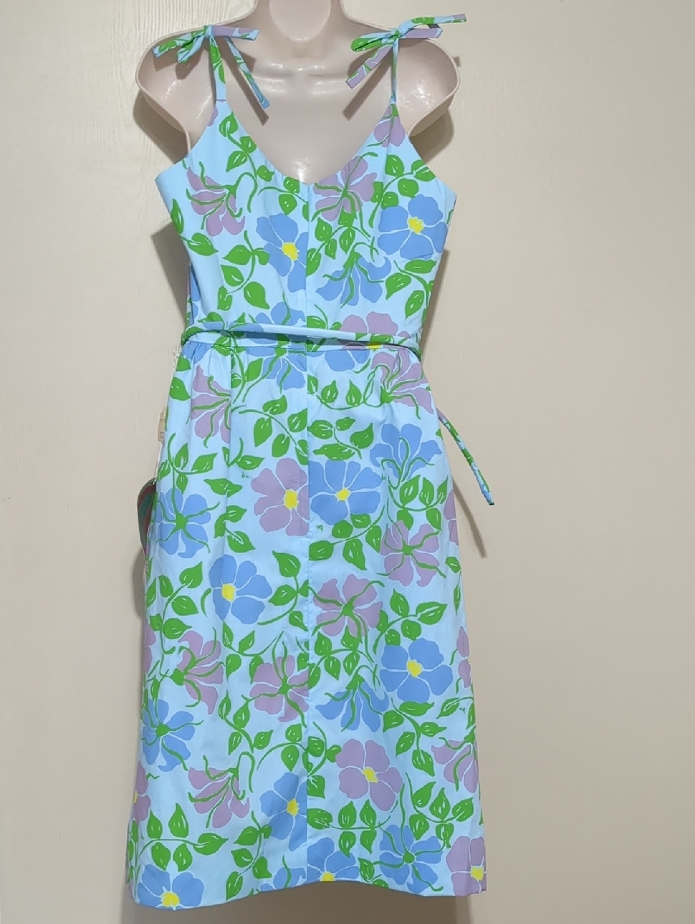 Vintage THE VESTED GENTRESS Floral Hand Screened Poly Cotton Dress Sz 12 NWT - Picture 2 of 15